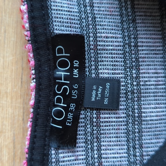 Topshop Women's Size 6 Pink and Black Textured Mini Dress - Picture 5 of 9